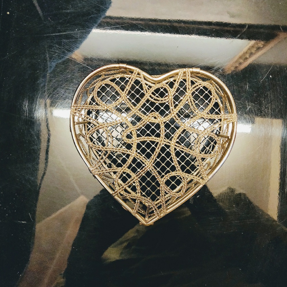 A silver basket for jewelry